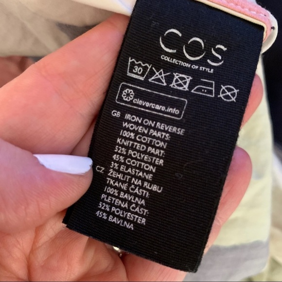 COS Navy Colorblocked Watercolor Top - Picture 7 of 9